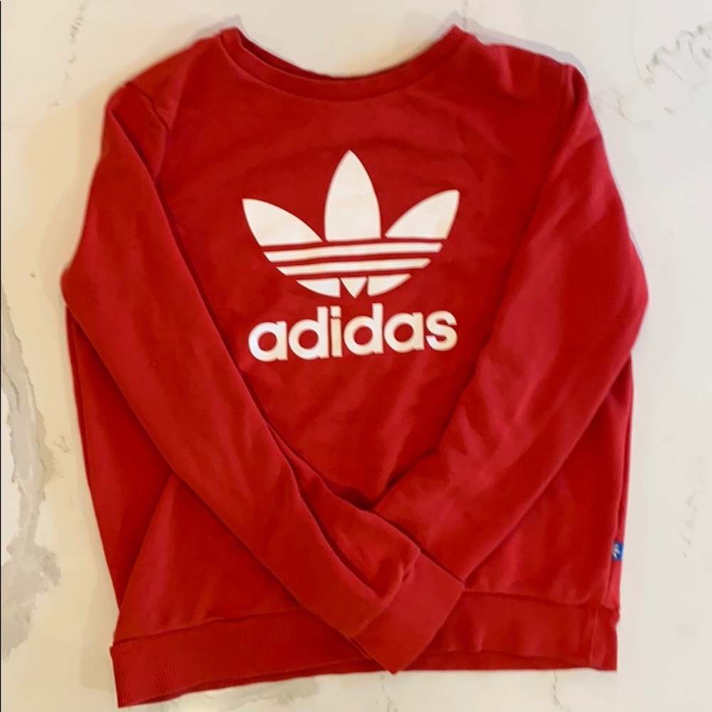 Red adidas crewneck